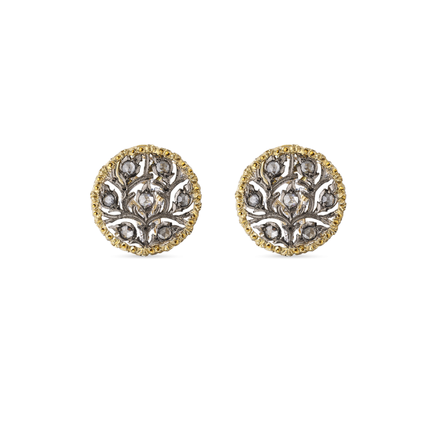 RAMAGE YELLOW AND WHITE GOLD EARRINGS