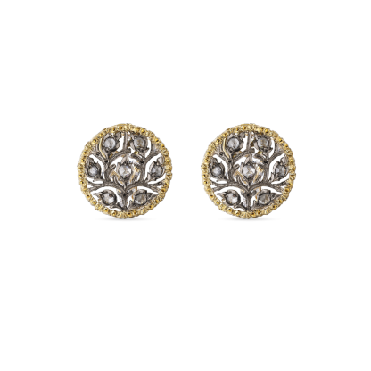 RAMAGE YELLOW AND WHITE GOLD EARRINGS