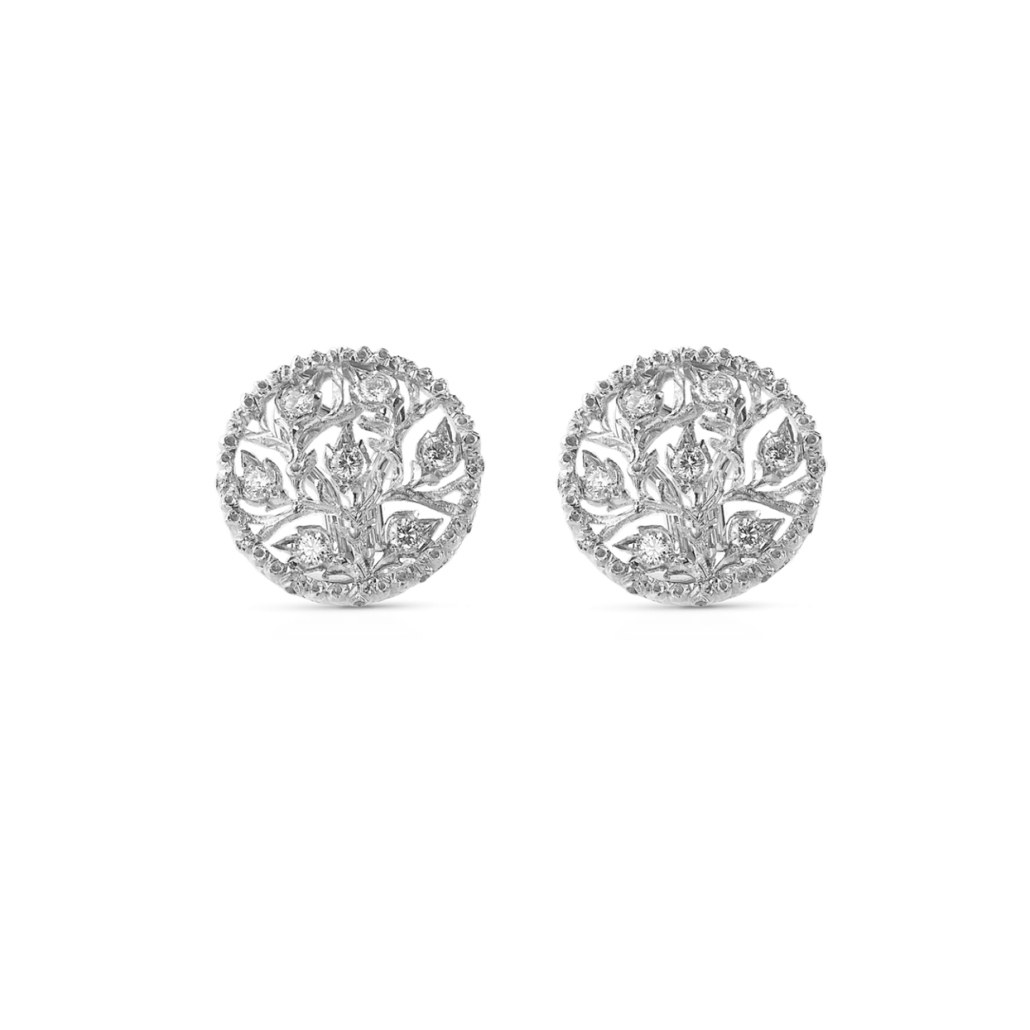 RAMAGE WHITE GOLD BUTTON EARRINGS