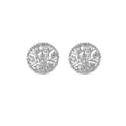 RAMAGE WHITE GOLD BUTTON EARRINGS