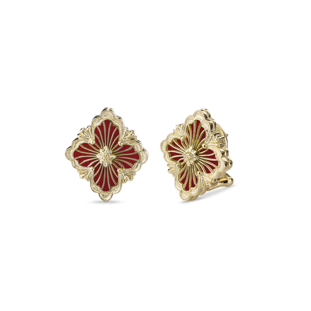 OPERA TULLE YELLOW GOLD BUTTON EARRINGS