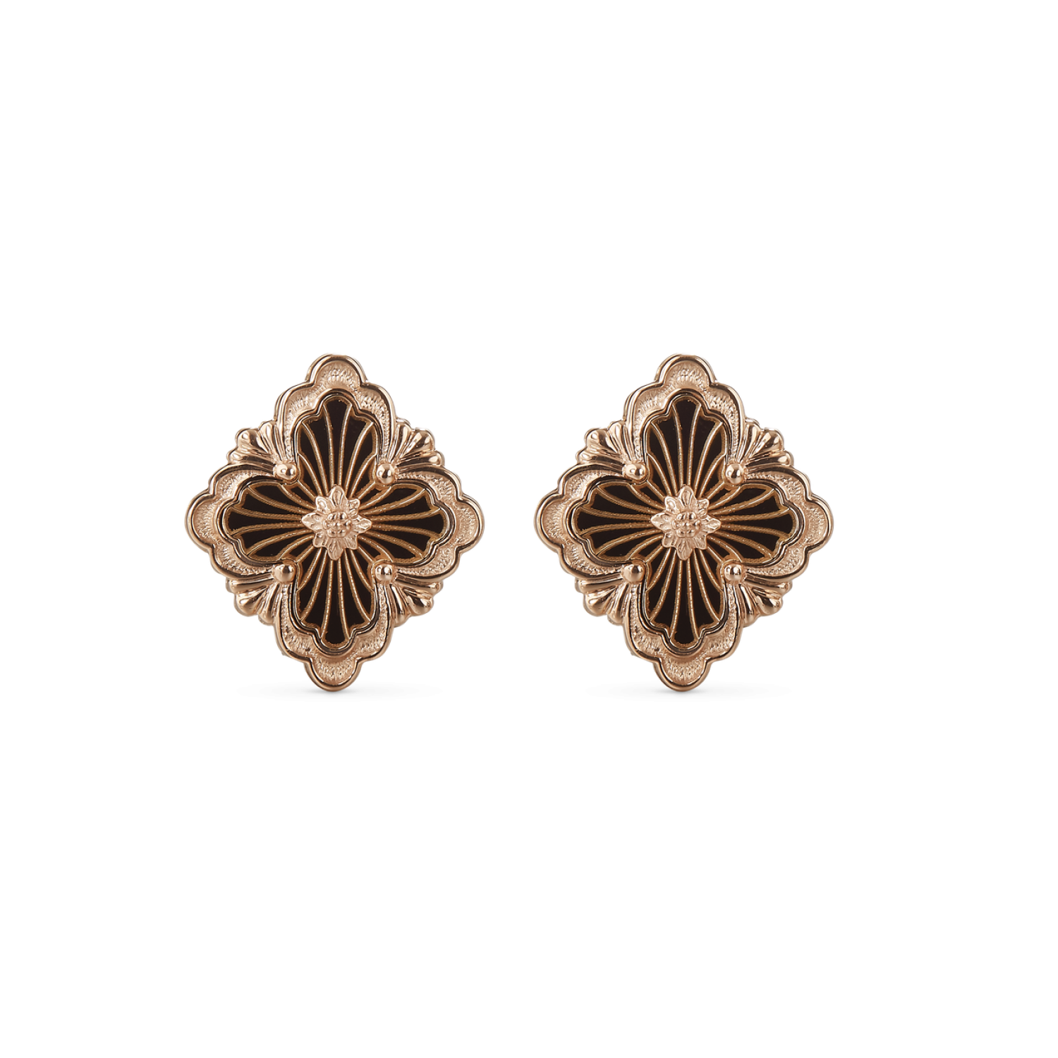 OPERA TULLE PINK GOLD EARRINGS WITH ONYX