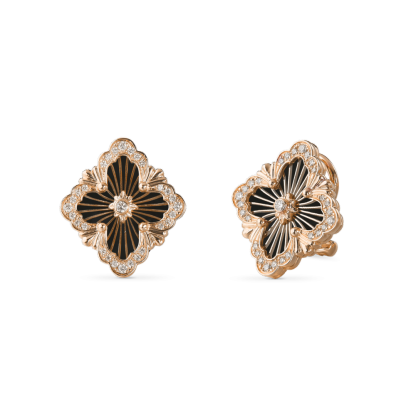 OPERA TULLE PINK GOLD SET EARRINGS WITH ONYX