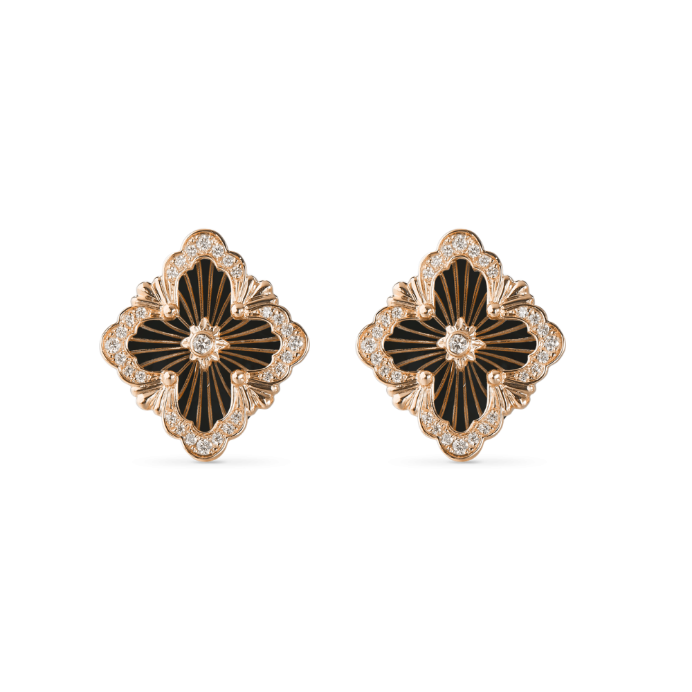 OPERA TULLE PINK GOLD SET EARRINGS WITH ONYX