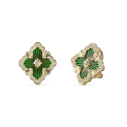 OPERA TULLE YELLOW GOLD EARRINGS WITH LOGO