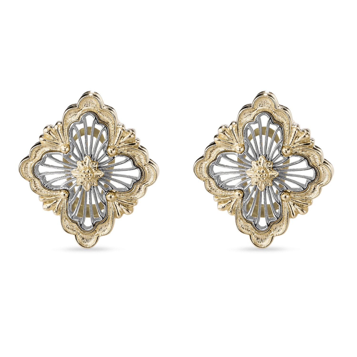 OPERA TULLE YELLOW AND WHITE GOLD EARRINGS