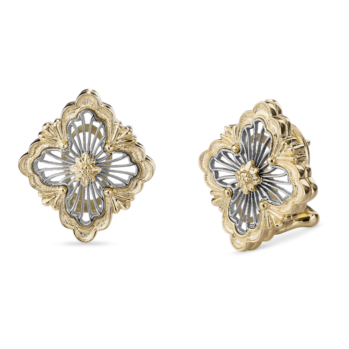 OPERA TULLE YELLOW AND WHITE GOLD EARRINGS