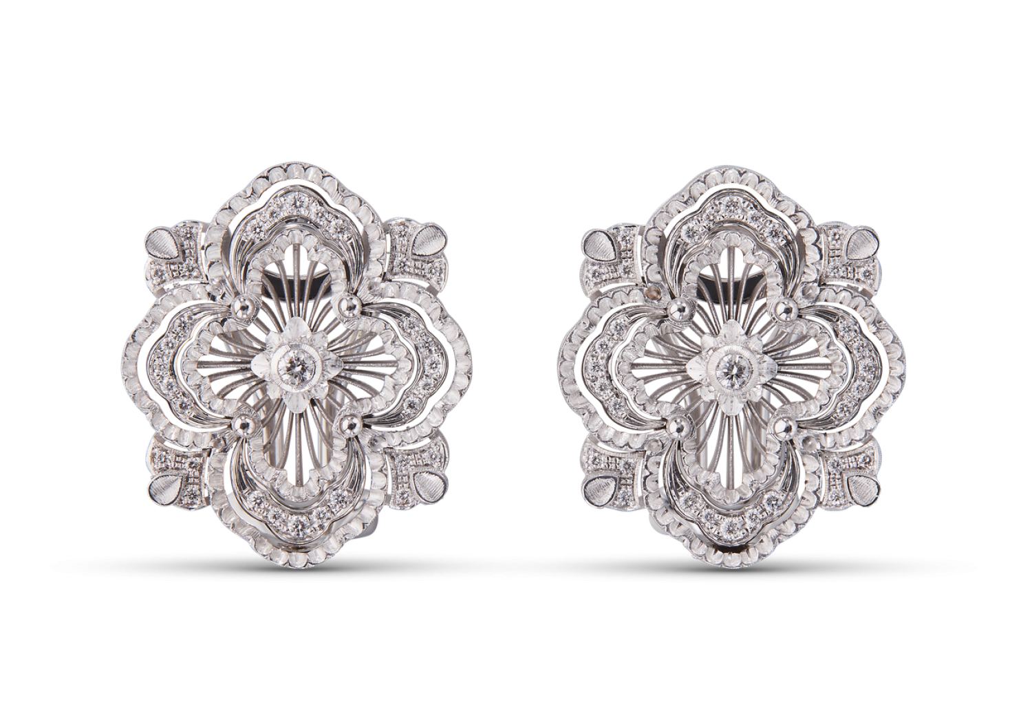 OPERA TULLE WHITE GOLD PREMIUM EARRINGS WITH DIAMONDS