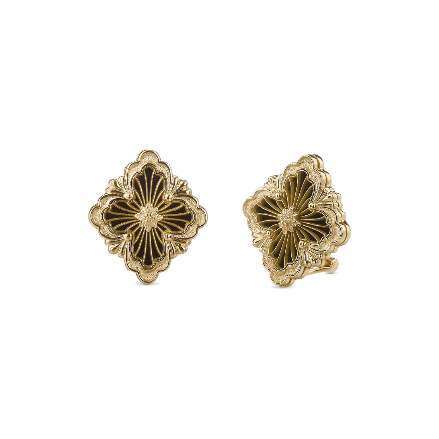 OPERA TULLE YELLOW GOLD EARRINGS WITH ONYX