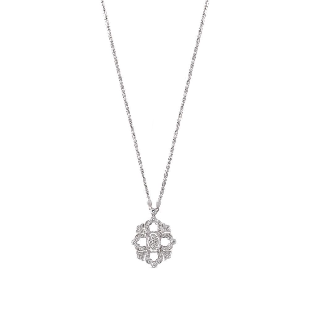 OPERA FULL PAVE' WHITE GOLD PENDANT WITH DIAMONDS