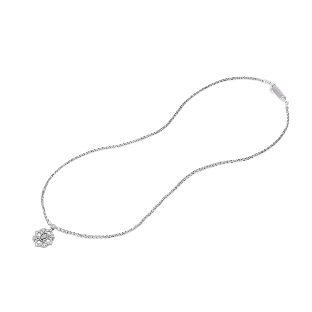 OPERA FULL PAVE' WHITE GOLD SET PENDANT WITH DIAMONDS