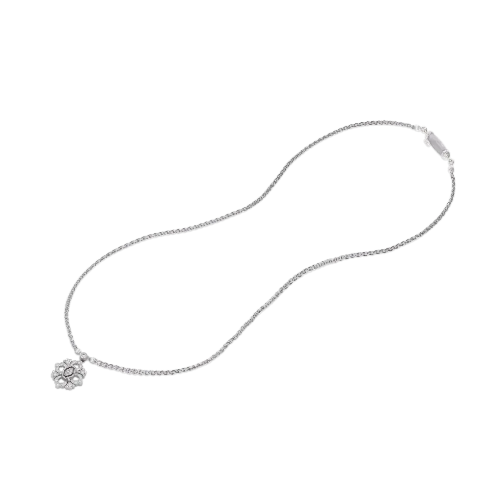 OPERA FULL PAVE' WHITE GOLD SET PENDANT WITH DIAMONDS