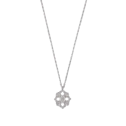 OPERA FULL PAVE' WHITE GOLD PENDANT