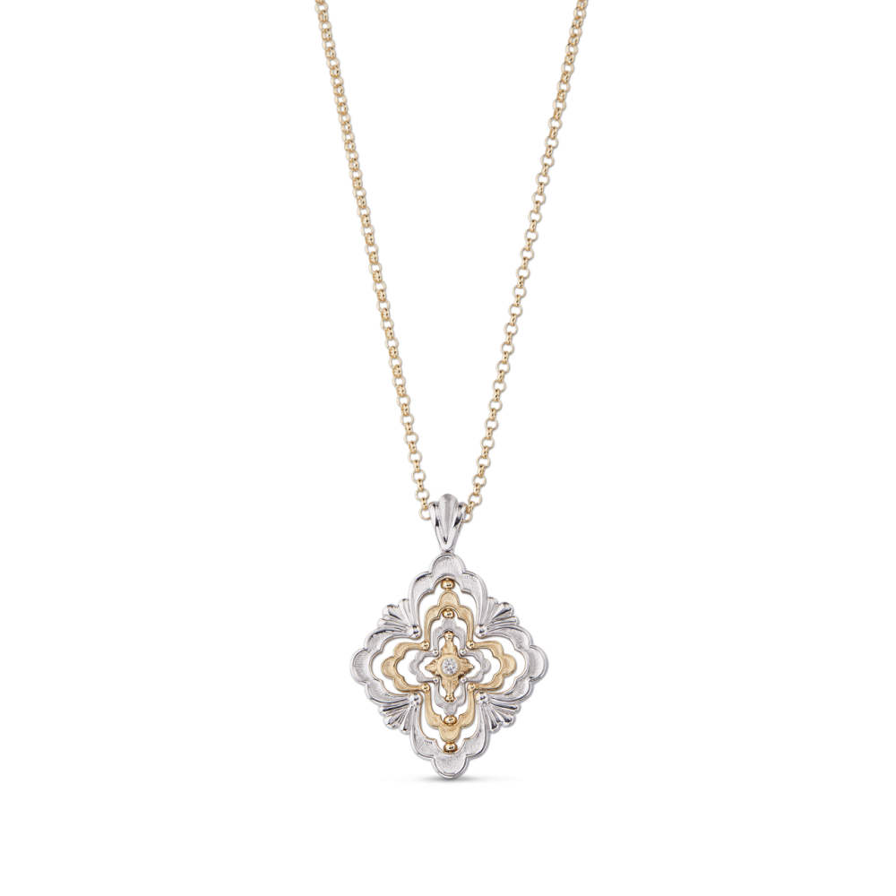 OPERA GALILEO WHITE AND YELLOW GOLD PENDANT