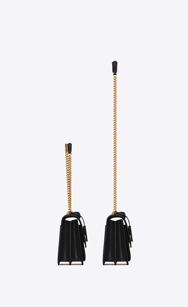 SUNSET MEDIUM IN CROCODILE-EMBOSSED LEATHER