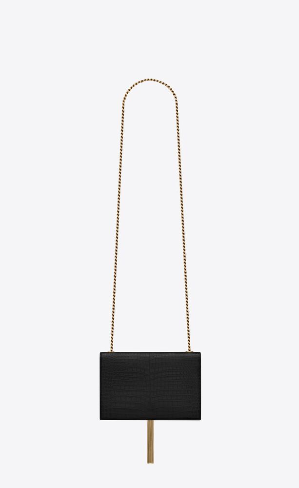 KATE SMALL TASSEL IN CROCODILE-EMBOSSED LEATHER