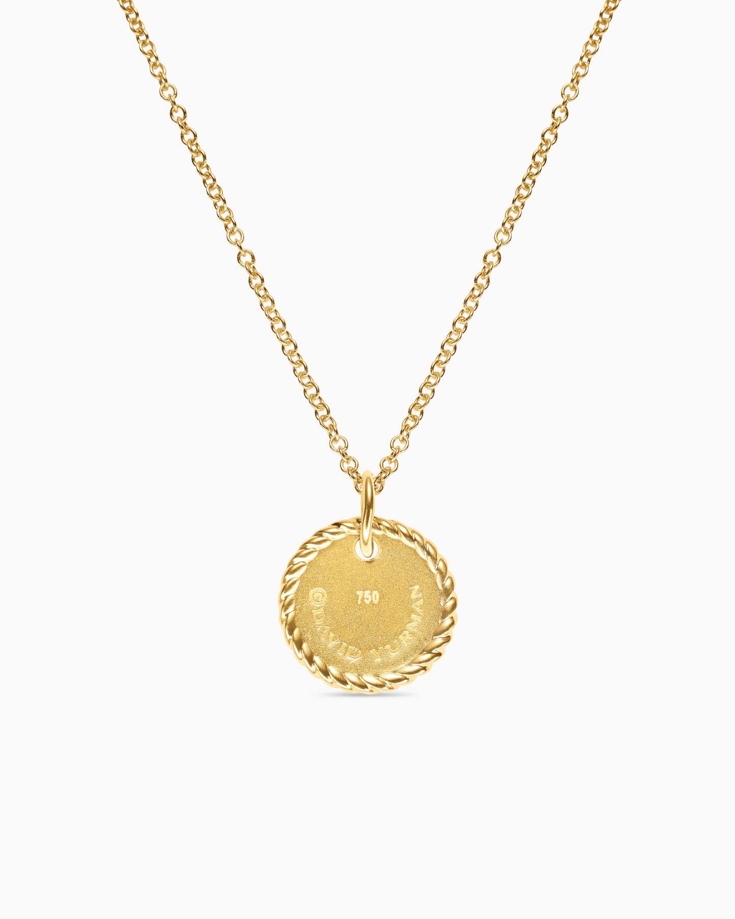 Initial Charm Necklace 18K Yellow Gold with Diamond C