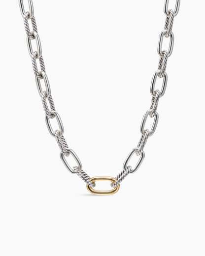 DY Madison庐 Chain Necklace Sterling Silver with 18K Yellow Gold, 11mm