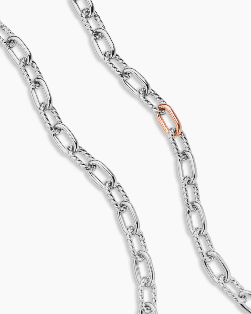 DY Madison® Chain Necklace Sterling Silver with 18K Rose Gold, 8.5mm
