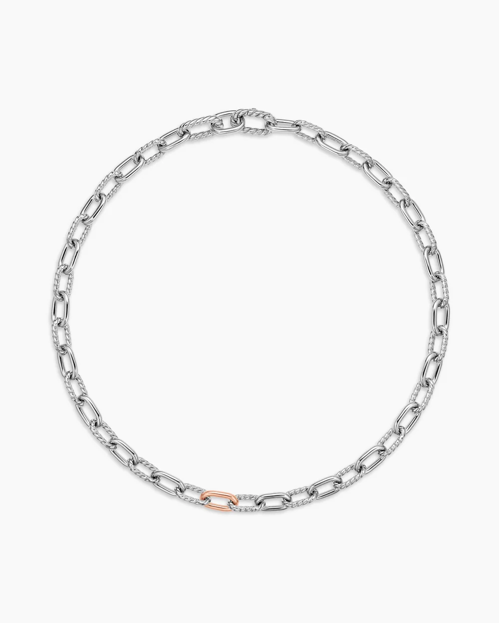DY Madison® Chain Necklace Sterling Silver with 18K Rose Gold, 8.5mm