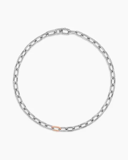 DY Madison® Chain Necklace Sterling Silver with 18K Rose Gold, 8.5mm