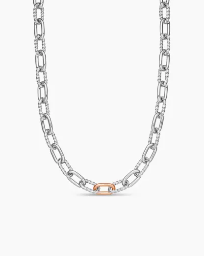 DY Madison® Chain Necklace Sterling Silver with 18K Rose Gold, 8.5mm