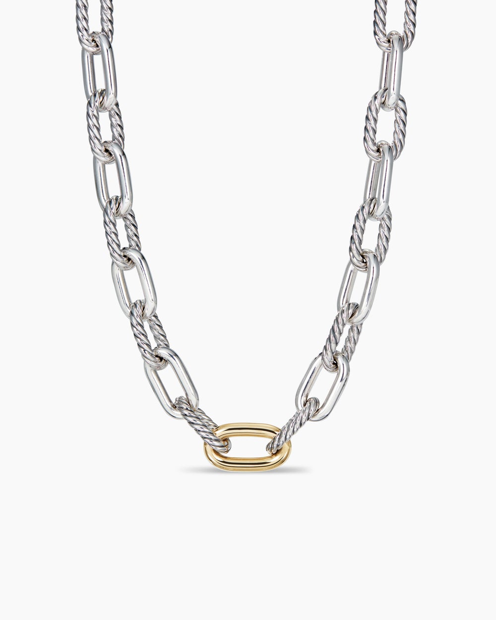 DY Madison庐 Chain Necklace Sterling Silver with 18K Yellow Gold, 13.5mm