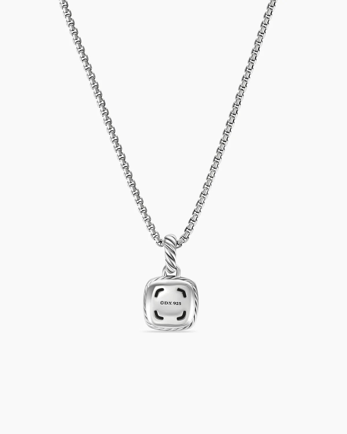 Petite Albion庐 Pendant Necklace Sterling Silver with Pav茅 Diamonds, 7mm