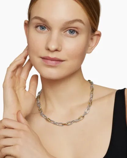 DY Madison® Chain Necklace Sterling Silver with 18K Yellow Gold, 8.5mm