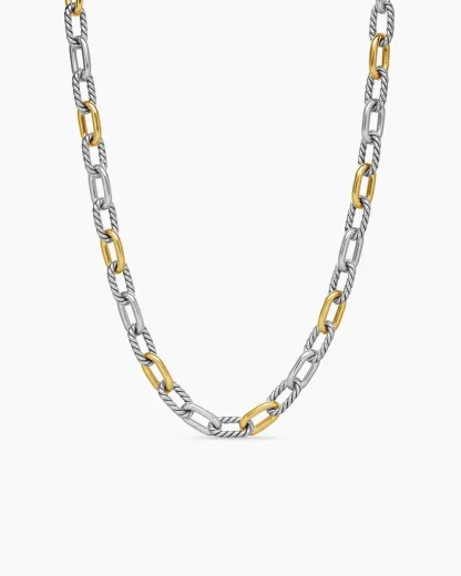 DY Madison® Chain Necklace Sterling Silver with 18K Yellow Gold, 8.5mm