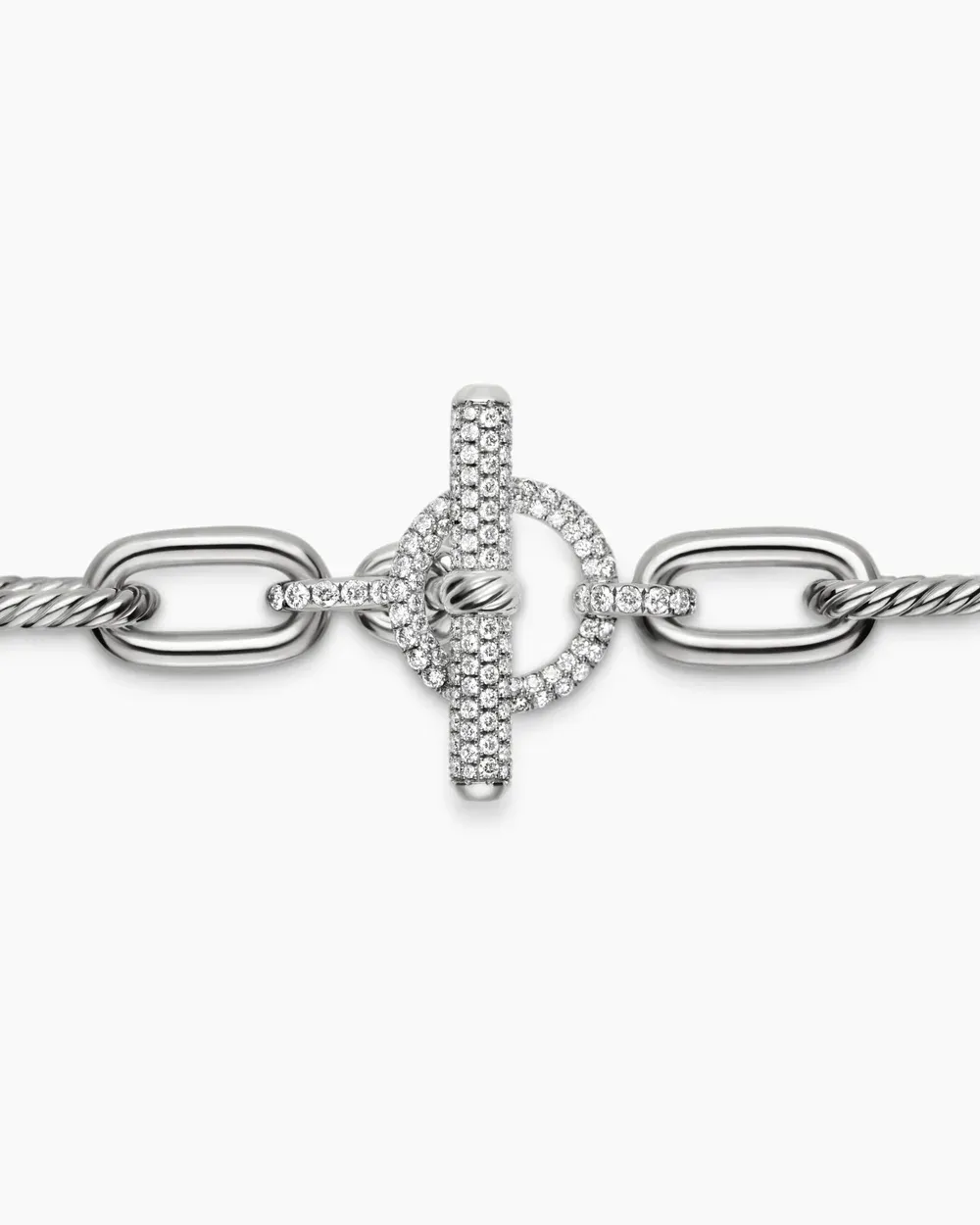 DY Madison® Toggle Chain Necklace Sterling Silver with Diamonds 11mm