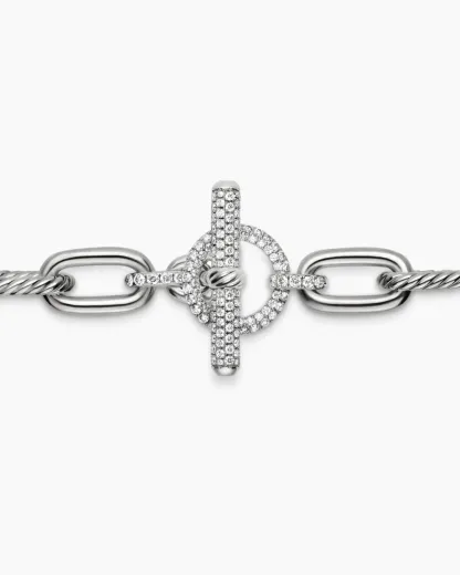 DY Madison® Toggle Chain Necklace Sterling Silver with Diamonds 11mm