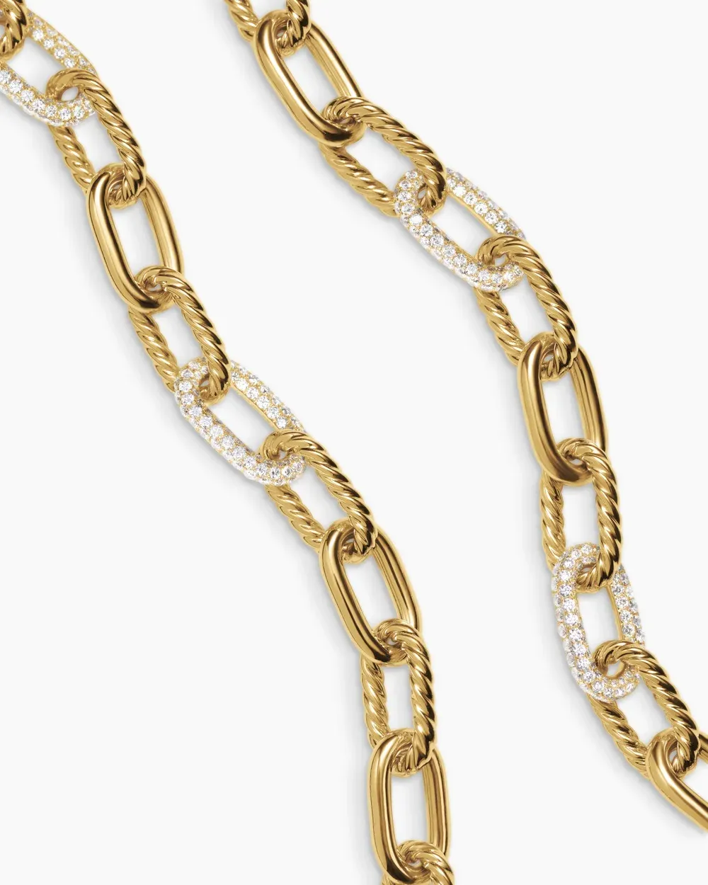 DY Madison® Chain Necklace 18K Yellow Gold with Diamonds, 11mm
