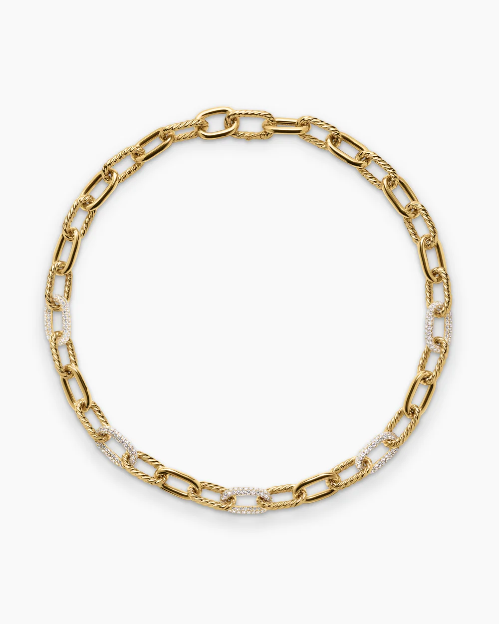 DY Madison® Chain Necklace 18K Yellow Gold with Diamonds, 11mm