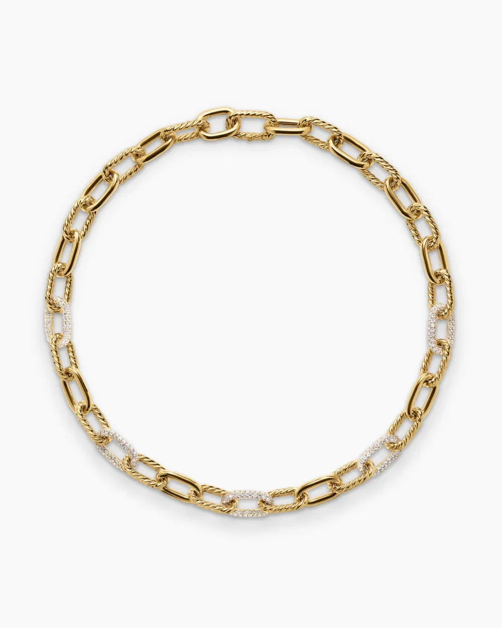 DY Madison® Chain Necklace 18K Yellow Gold with Diamonds, 11mm