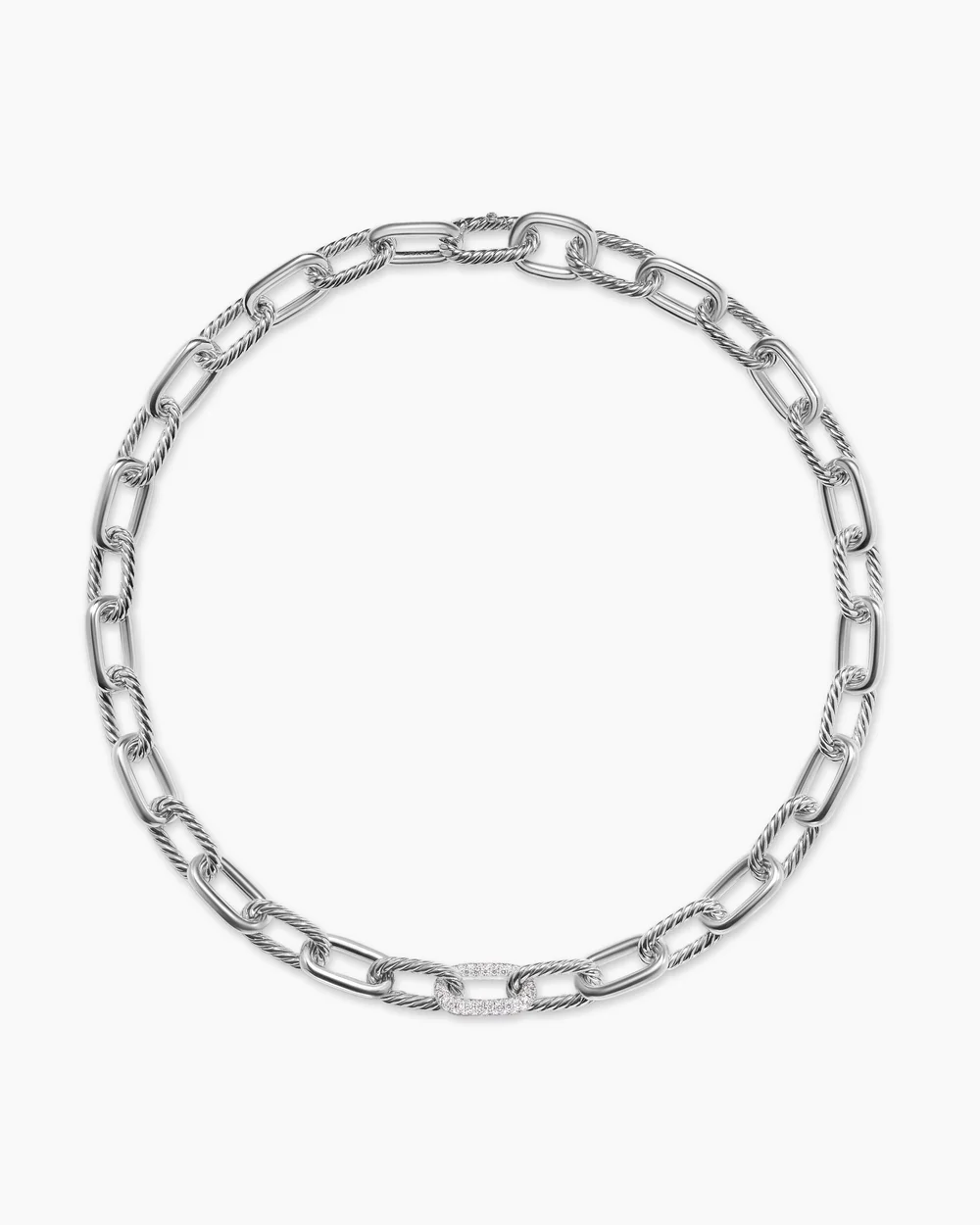 DY Madison® Chain Necklace Sterling Silver with Diamonds, 11mm
