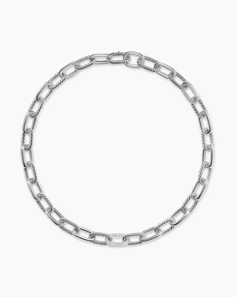 DY Madison® Chain Necklace Sterling Silver with Diamonds, 11mm