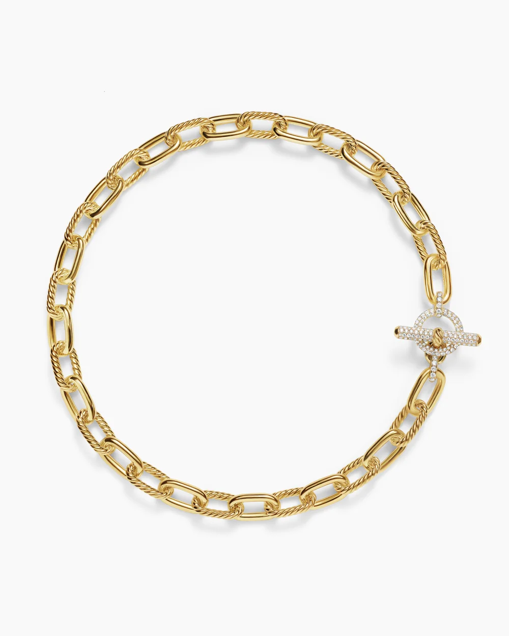 DY Madison® Toggle Chain Necklace 18K Yellow Gold with Diamonds, 11mm