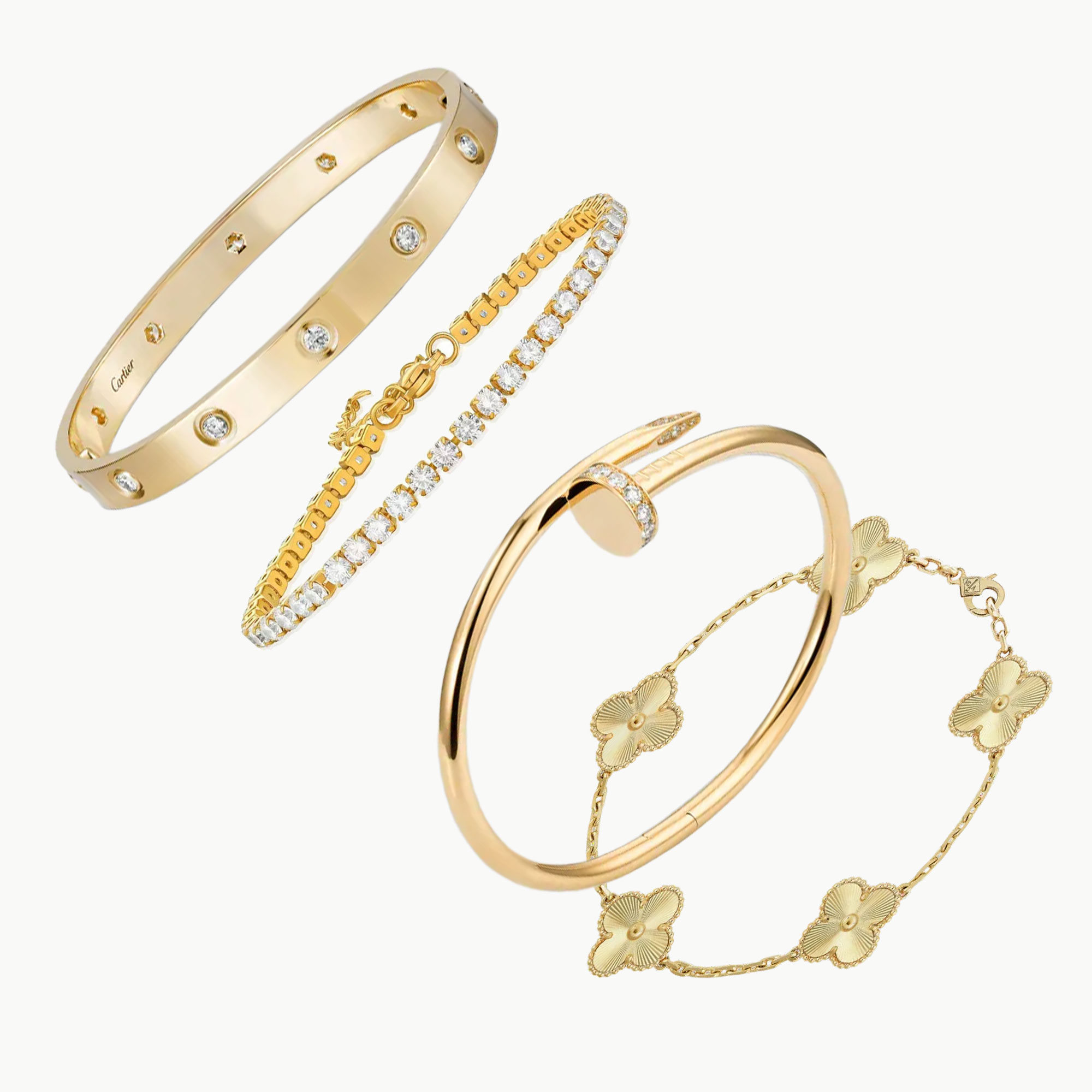 Gold Luxury Bracelets Set | Gift for Her | 18K Gold Bracelet