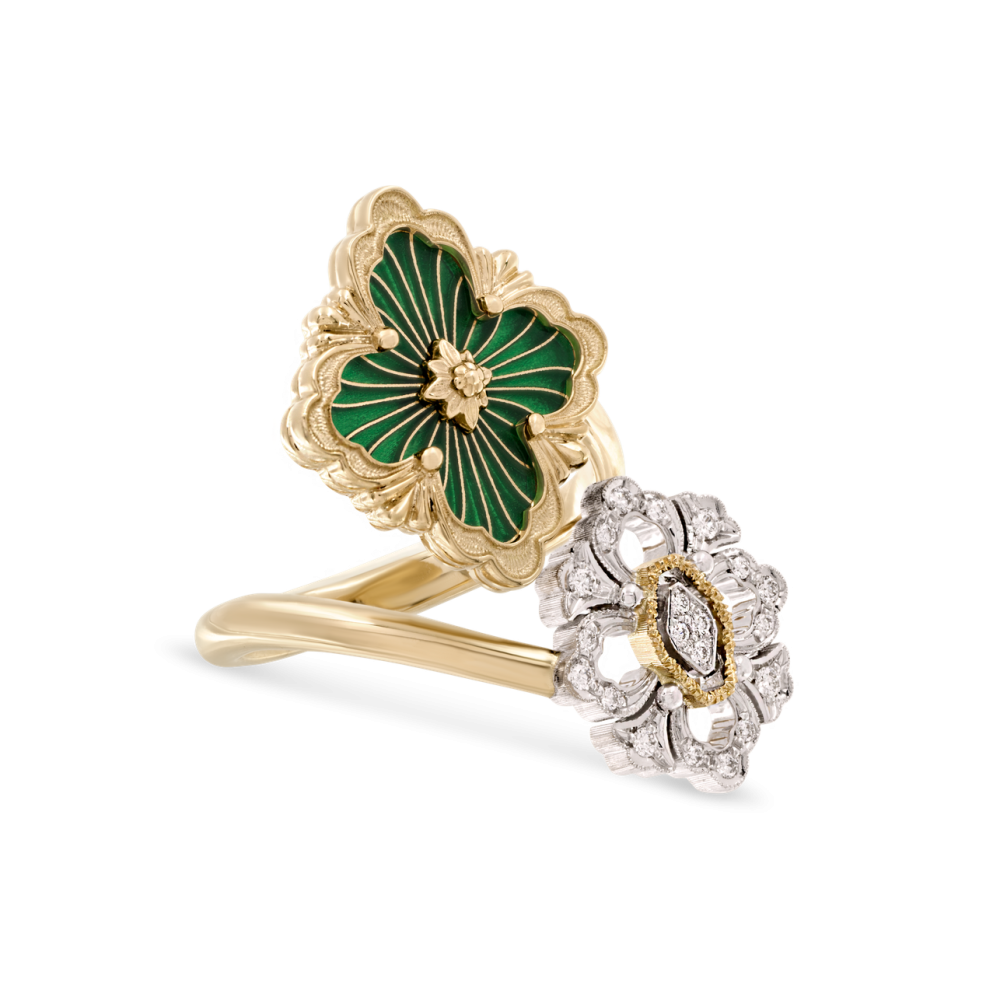 OPERA TULLE YELLOW AND WHITE GOLD RING