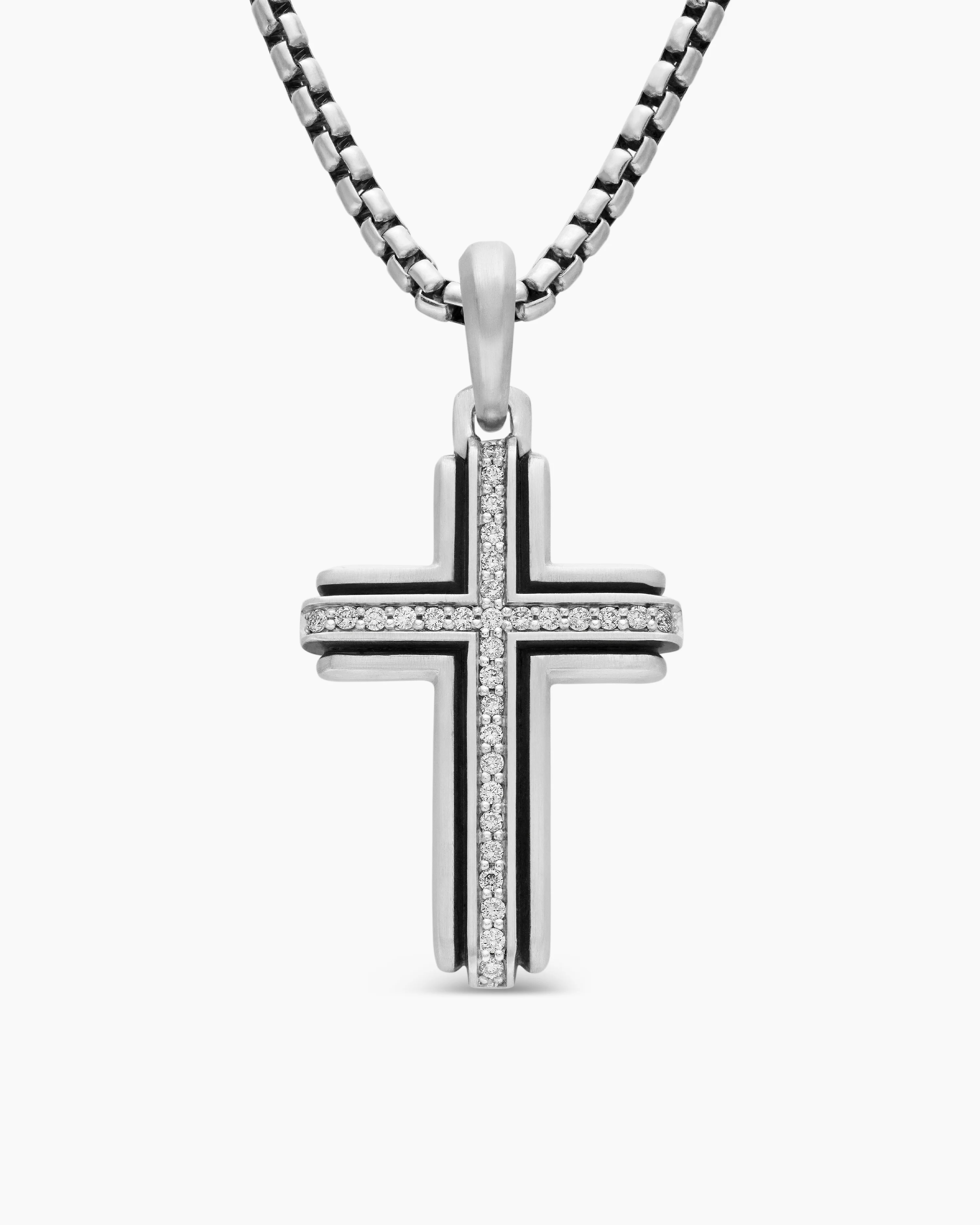 Cross Pendant Sterling Silver with Diamonds