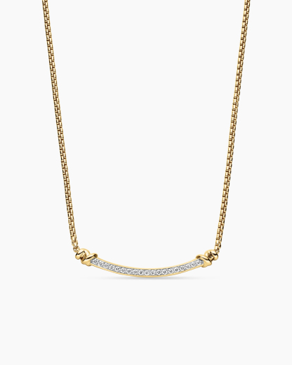 Petite Helena Wrap Station Necklace 18K Yellow Gold with Diamonds, 29mm
