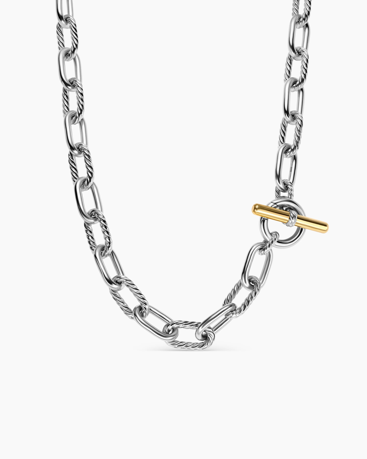 DY Madison® Toggle Chain Necklace Sterling Silver with 18K Yellow Gold, 11mm