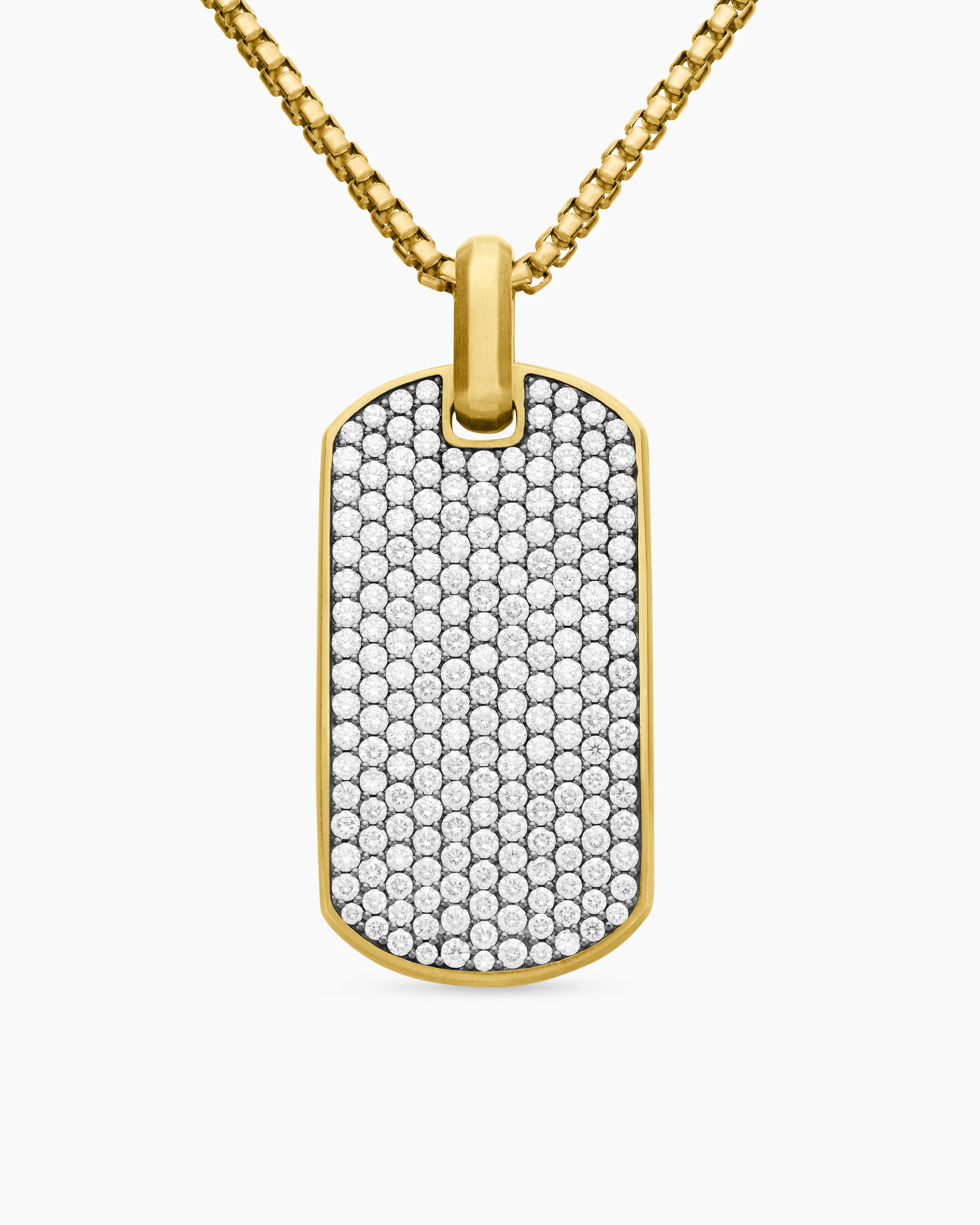 Chevron Tag 18K Yellow Gold with Diamonds, 42mm