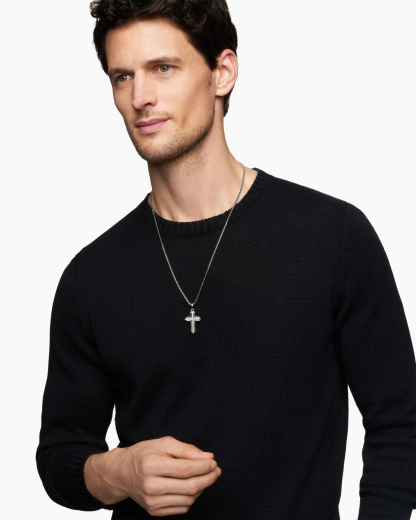 Cross Pendant Sterling Silver with Diamonds