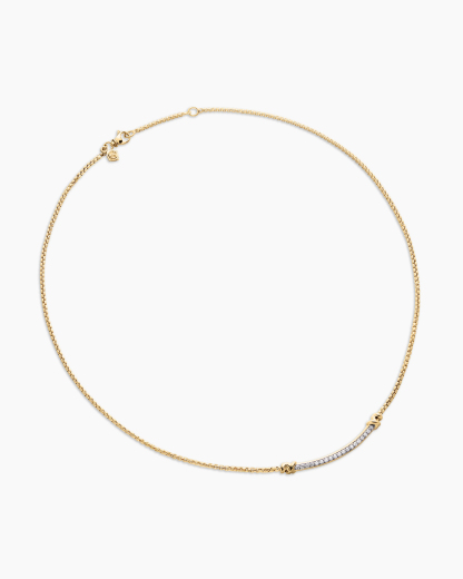 Petite Helena Wrap Station Necklace 18K Yellow Gold with Diamonds, 29mm