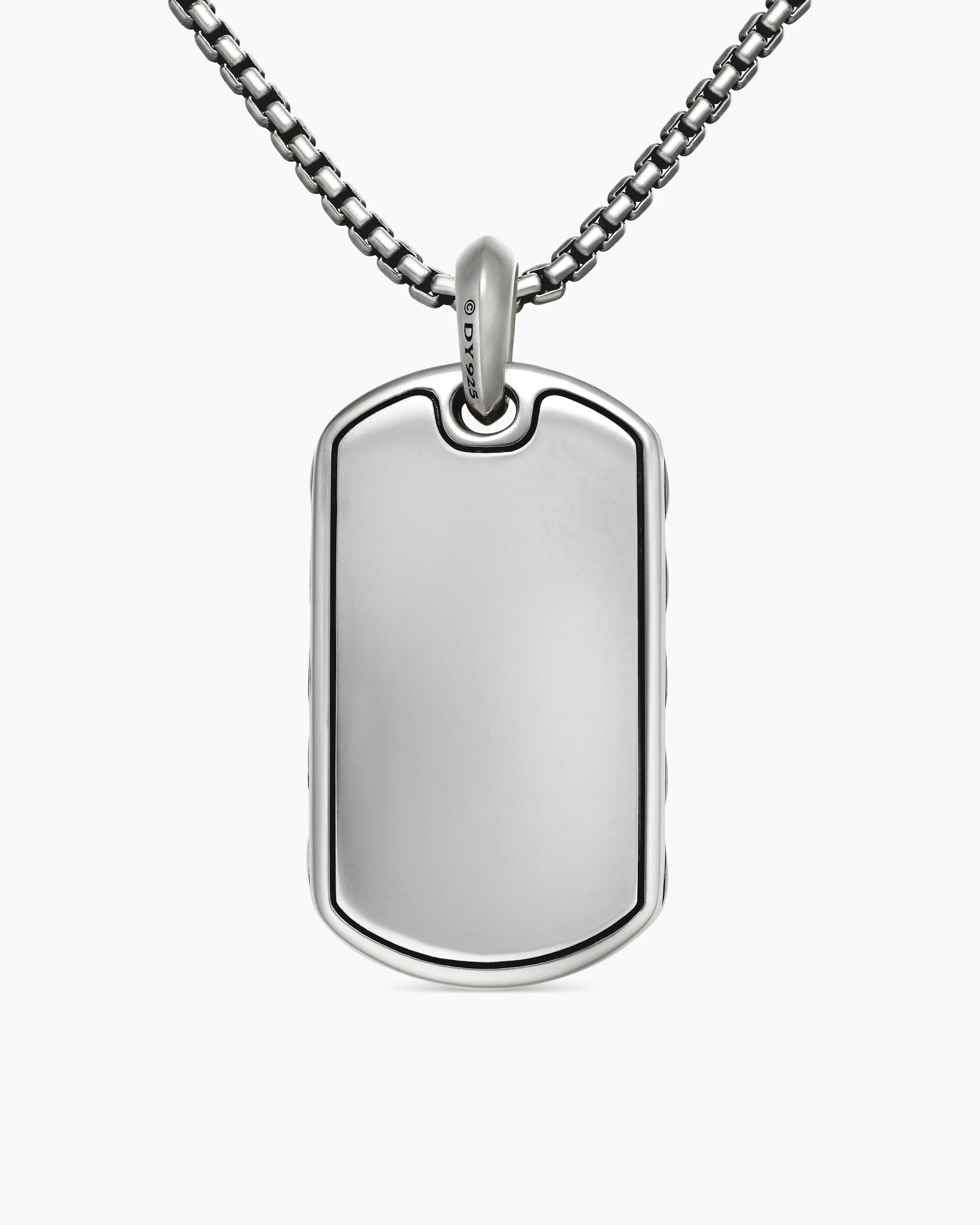 Sculpted Cable Tag Sterling Silver, 42mm