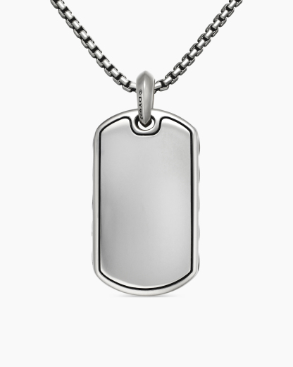 Sculpted Cable Tag Sterling Silver, 42mm