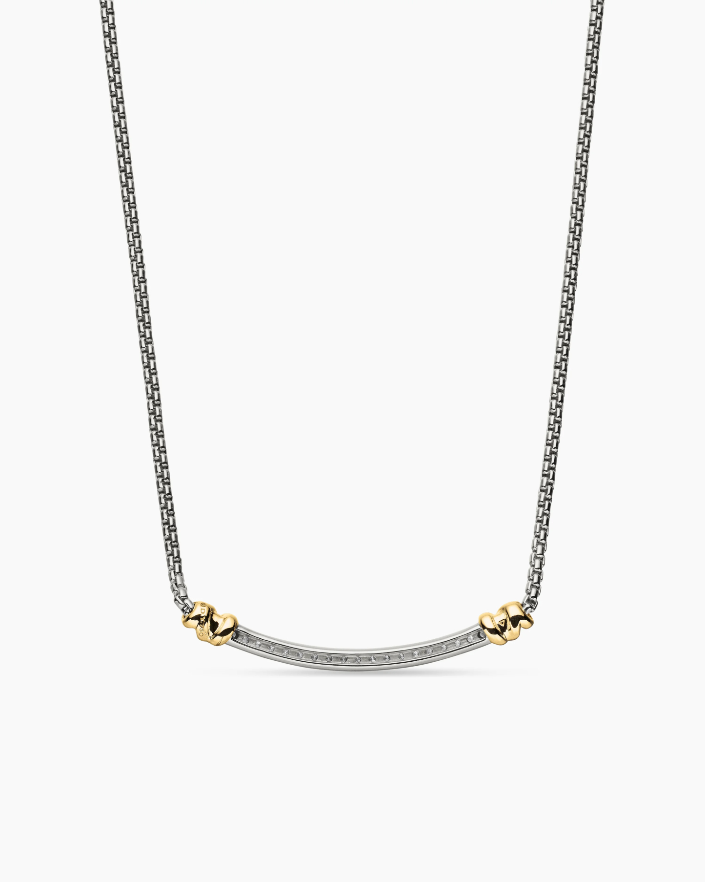 Petite Helena Wrap Station Necklace Sterling Silver with 18K Yellow Gold and Diamonds, 29mm