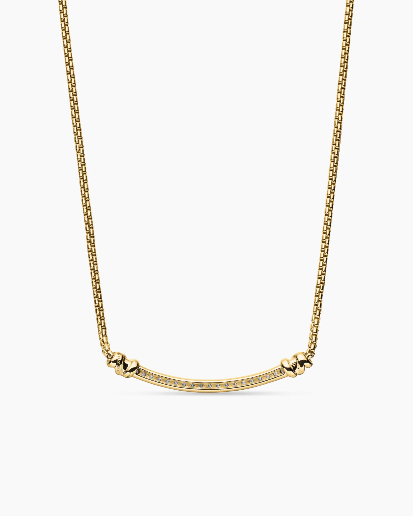 Petite Helena Wrap Station Necklace 18K Yellow Gold with Diamonds, 29mm